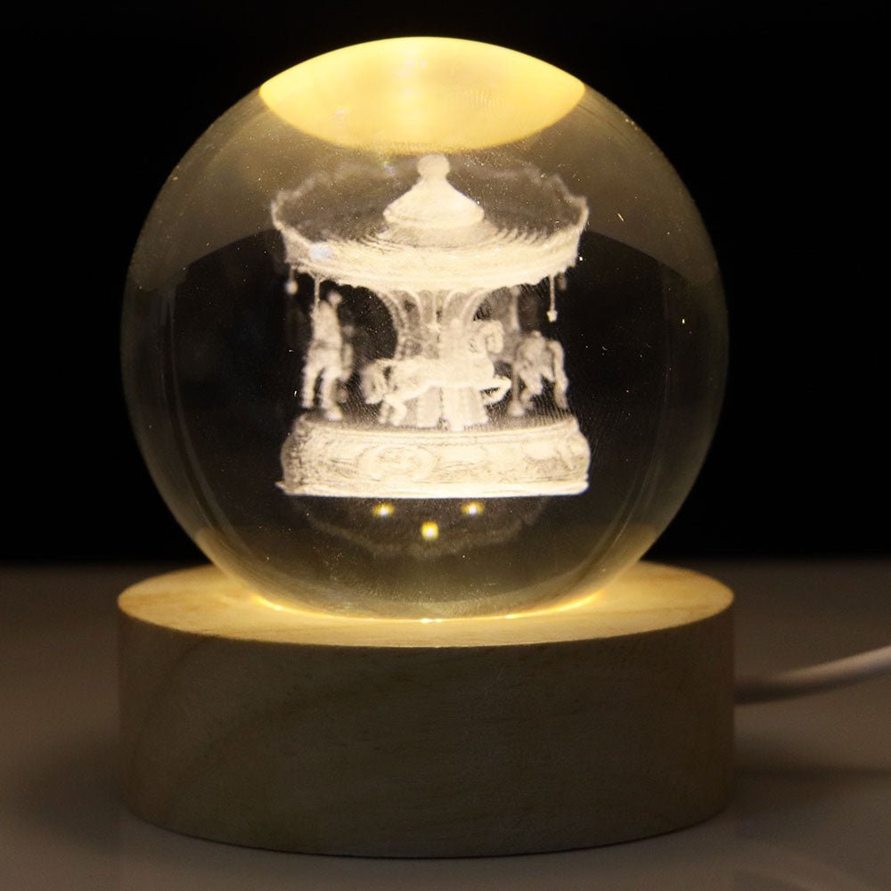 3D Crystal ball Planet Night Light