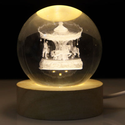 3D Crystal ball Planet Night Light