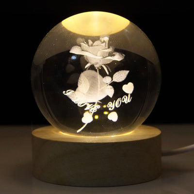 3D Crystal ball Planet Night Light