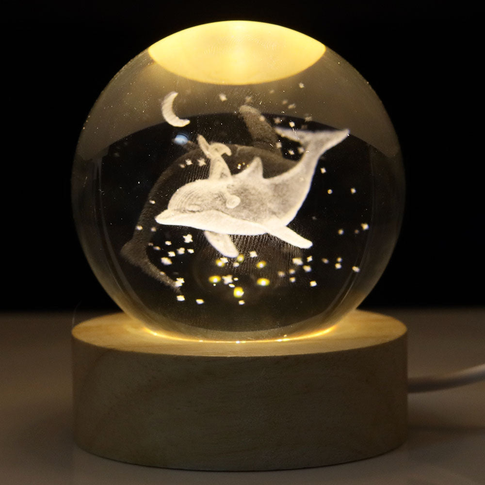 3D Crystal ball Planet Night Light