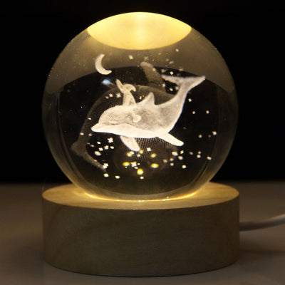 3D Crystal ball Planet Night Light