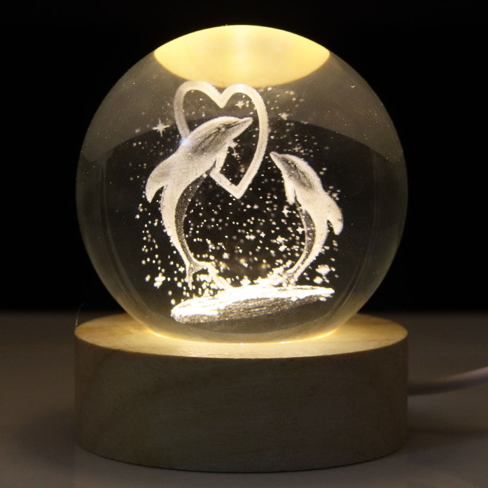 3D Crystal ball Planet Night Light