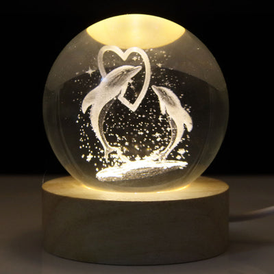 3D Crystal ball Planet Night Light