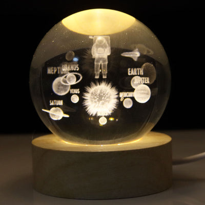 3D Crystal ball Planet Night Light
